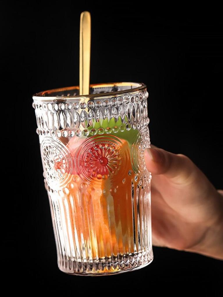 1ps 350ml Nordic Phnom Pennom Penh Glass Retro Sunflower Superfulez Equipment Water Cup Juice Cup Family Breakfast Wine Cups Wine Glasses Drinking Gla
