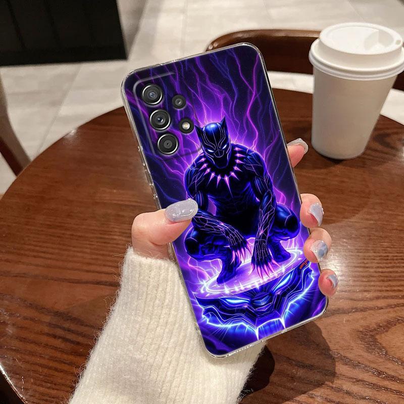 Прозрачный чехол Marvel Черная Пантера для Samsung Galaxy A57 A37 A56 A36 Чехлы A55 A54 A35 A26 A07 A17 A16 A06 A36 A15 Ударопрочная крышка