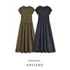 Kaslead New Women Clothes Western Style Fashion Simple Pleated Speaker Dress 77044073
