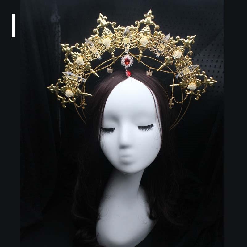 16Styles Lolita Virgin Mary Baroque Tiara DIY Material Package Gorgeous Gothic Vintage Church Halo Crown Headband