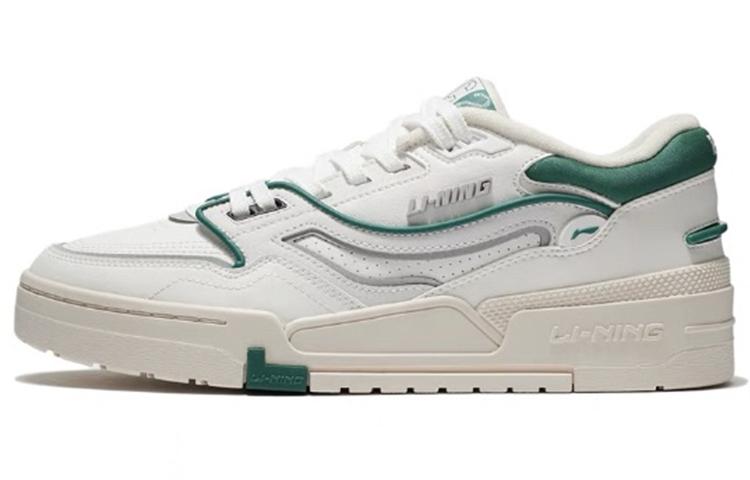 Li Ning 001 BTC Низкие кеды для скейтбординга Женские Бело-зеленые AGCS024-3