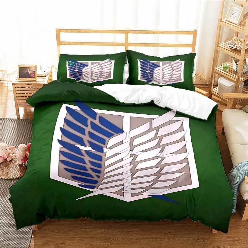 Attack On Titan Duvet Cover 3D Exquisite Anime Cartoon Digital Print Bedding Set Comforter Bed Youth Home Decor Boys Gift