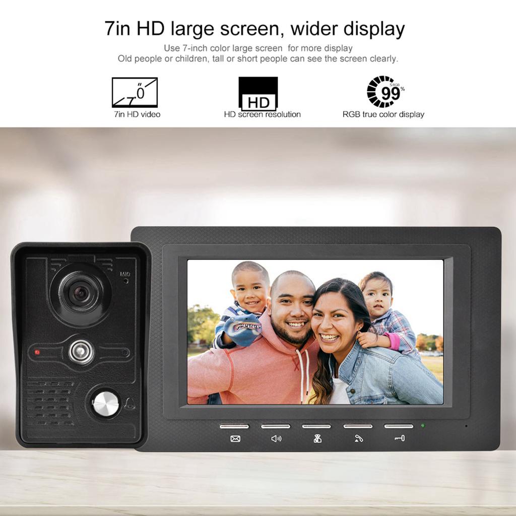 7-дюймовый TFT LCD видеодомофон домофон дверной звонок комплект 700TV линия ночное видение