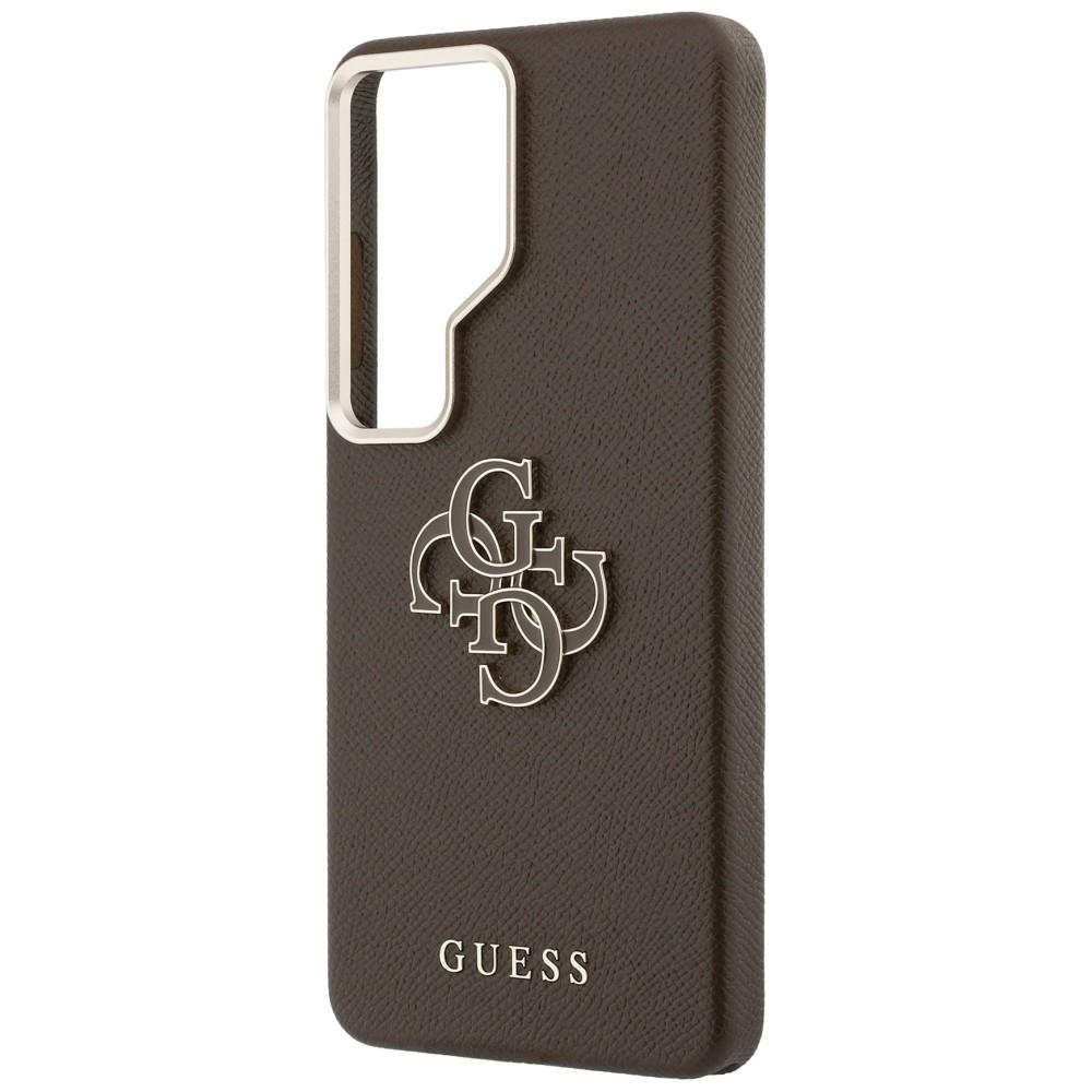 Guess Grained Big 4G Metal Logo Case for Samsung Galaxy S26 Ultra Brown