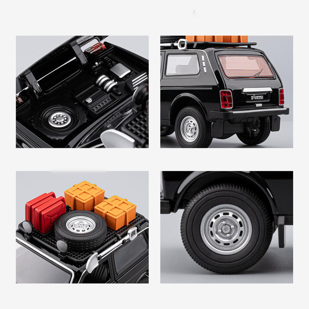 1/24 Российская LADA NIVA ВЕРСИЯ WILD Металлическая модель автомобиля Звук и свет Инерционная Детская игрушка Коллекционные предметы Подарок на день рождения