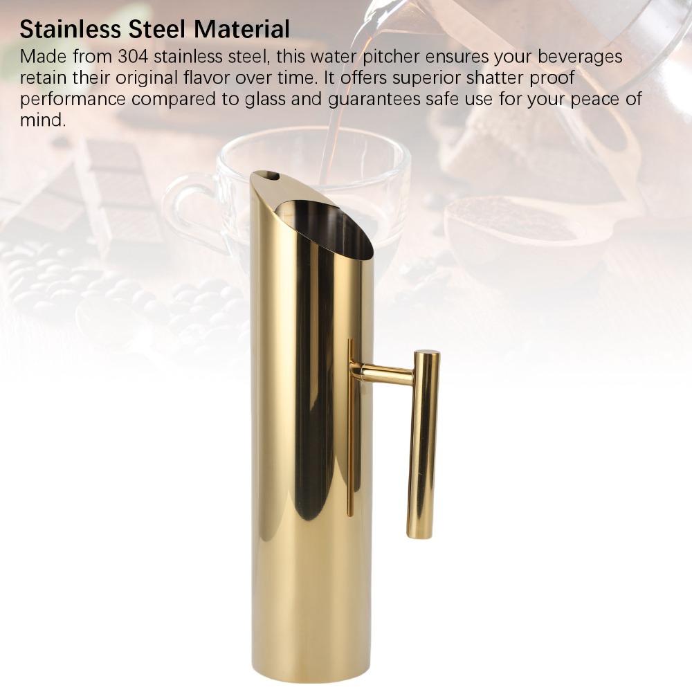 Handle Design Stainless Steel Pitcher 2L Capacity Beverage Container Restaurant Service