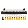 12 Post Power Distribution Block Bus Bar Set 2xM6 Post 12xM4 Screw Battery Terminal Box for Cars RVs Ships Yachts Black