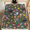 Super Mario Flannel Blanket Print, Warm Soft for Sofa Bed Chair, Perfect for Travel Picnic Bedroom -HE61