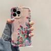 Luxury Laser Blue Light Flowers Phone Case For iPhone 16 Pro Max 15 14 13 12 11 Plus Fashion Retro Shockproof Silicone Cover