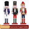 30 см Рождественский Щелкунчик Деревянный Щелкунчик Украшение Фигурка Солдатика Ручная работа Кукла Игрушка Дом Офис Настольный Рождественское Украшение Подарок