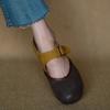 Fashion Soft Sole Single Shoes Autumn New Spliced Two-wear Suede Color-block Non-slip Wear-resistant Flat Shoes