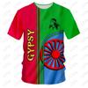 Summer Men's T-shirts Roman Gypsy Flag 3d Print Short-sleeved T Shirt Men Clothing Outdoor Casual Oversized Tops