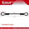 Thick Black Rubber-Coated Steel Wire Rope Connector with Aluminum Sleeve for Luminaire and Car Lock Lanyard