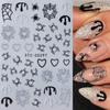 Nail Stickers, Halloween Glitter Silver Spider Web Love Geometric Nail Stickers