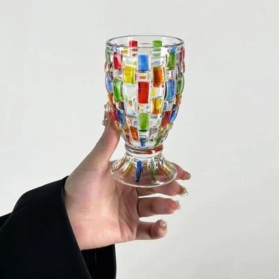 Разноцветный стеклянный стакан для воды Домашний креативный ручной работы Бессвинцовый стакан для сока Бокал для коктейля