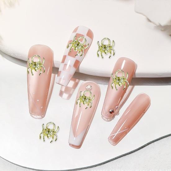 10 шт., украшение для ногтей, стразы, 3D лук, паук, череп, искусственный кристалл на металлических подвесках, креативные ювелирные украшения «сделай сам», аксессуары для чехла для телефона