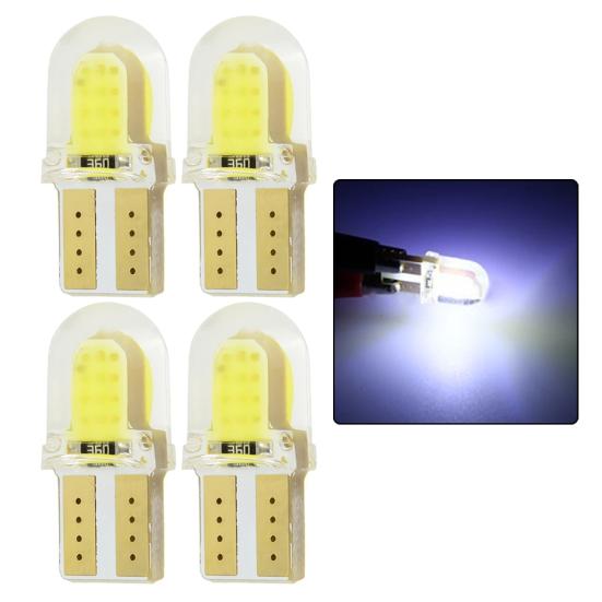 4Pcs T10 W5W COB LED Canbus Super Bright Wedge Parking Light Car Lamps
