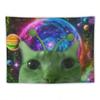 VIKAMA Trendy Alien Cat Tapestry EasyCare Wall Hanging For Gaming Rooms Personalised Decorative Wall Tapestry
