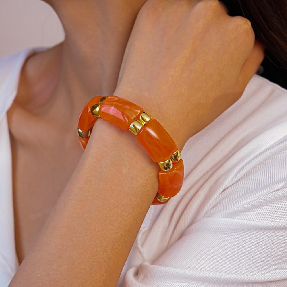 Bohemian Acrylic Bangle Geometric Retro Hand Ring Temperament Exaggerated Bracelet Summer