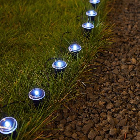 Yousheng 15 шт. Мини-солнечные садовые светильники LED Плоское ландшафтное освещение Водонепроницаемые наружные маленькие солнечные светильники с авто включением/выключением для дорожки во дворе