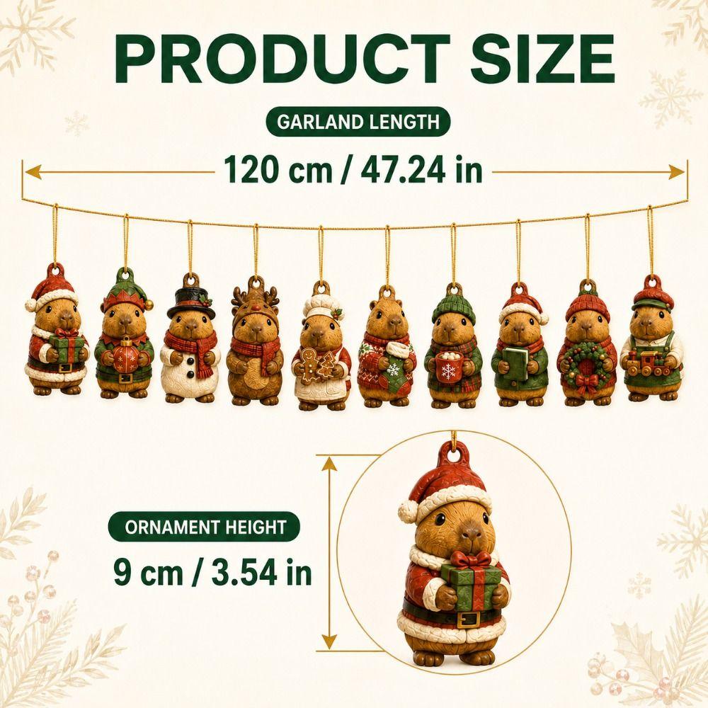 Leaves Nut Squirrel Christmas Hanging Garland Multicolor Wall Decoration Fall Winter Season