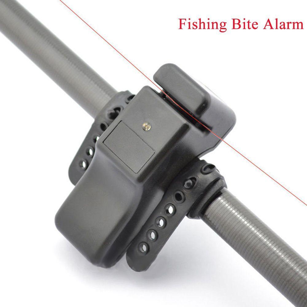 Black Camping Twin Bells Clip LED Light Rod Bite Alerter Alarm Digital Fishing Alarm Bite Bite