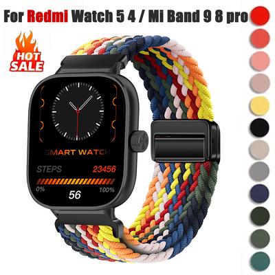 Магнитная петля для Xiaomi Redmi Watch 5 4 Ремешок Регулируемый плетеный спортивный нейлоновый сменный ремешок браслет Miband 8pro 9pro