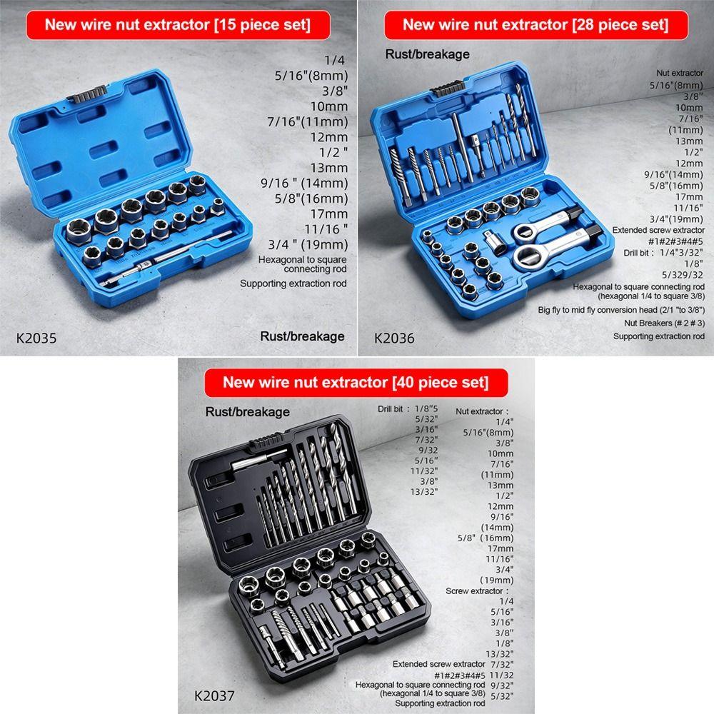 Rust Proof Nut Extractor High Torque Screw Remover Fastener Extractor  Broken Thread Taking