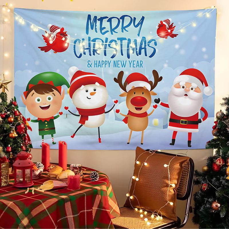 European Christmas Festival Hanging Cloth - Fresh Party Background Decor