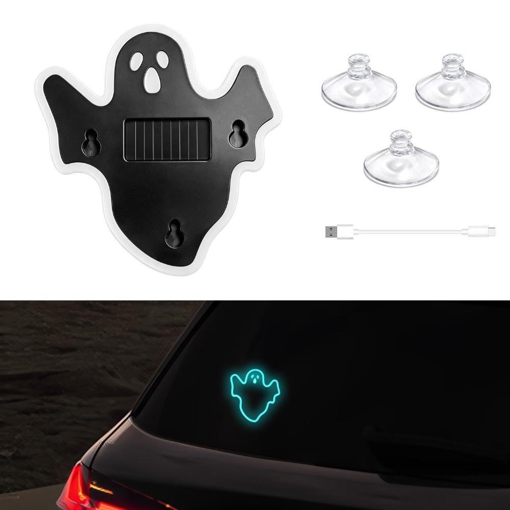 Solar Powered Solar Car Light Ghost Shape LED Car Light New Ghost Car Light Rear Window Use
