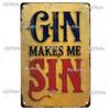 [MyPlate] GIN Plaque Metal Vintage Bar Furniture Plates Panels Tin Sign Tiki Bar Sign Man Cave Decorn Personalized Plate