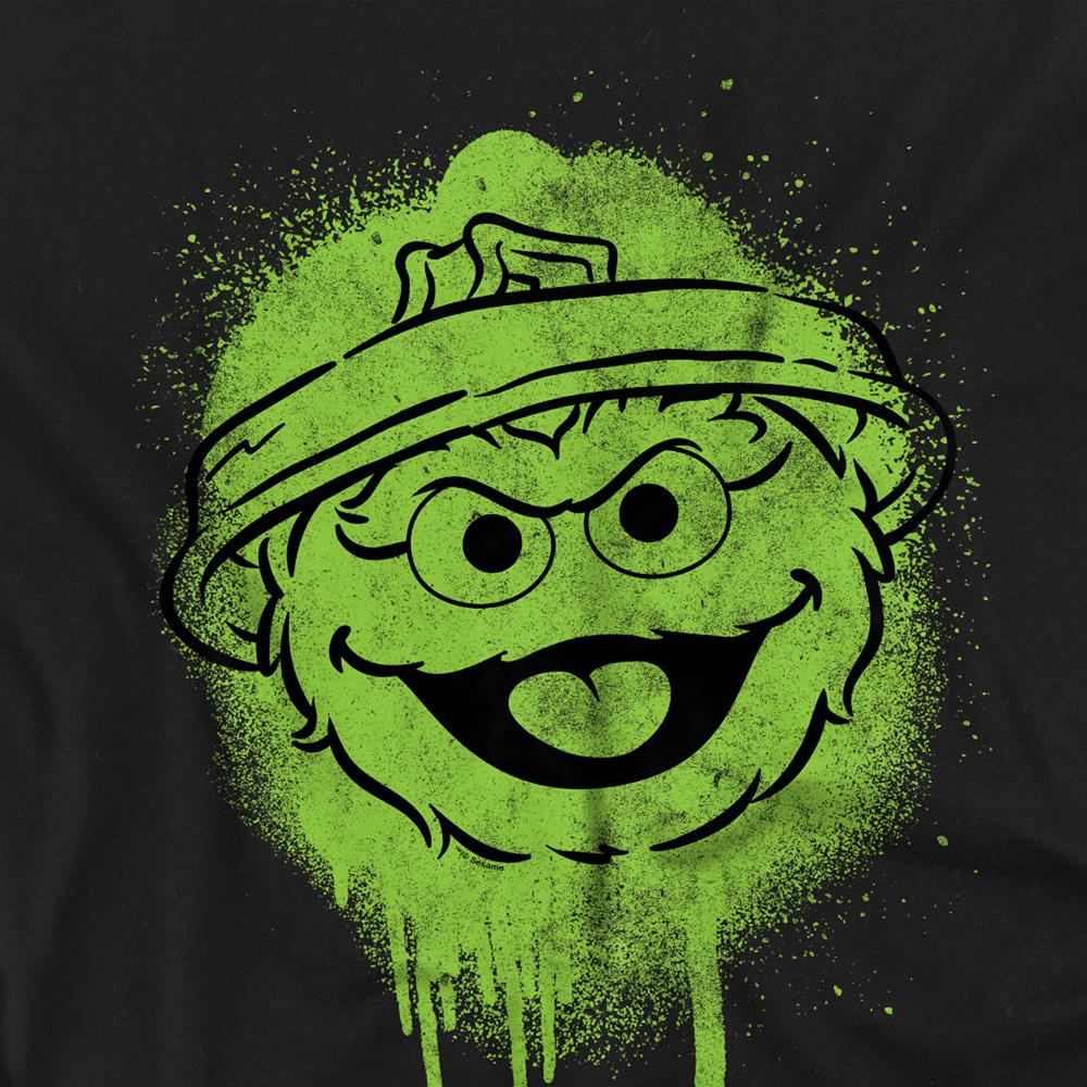 Sesame Street Unisex Adult Oscar The Grouch Graffiti T-Shirt