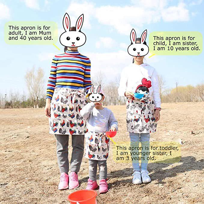 Canvas Egg Collecting Apron: Half-Body, Multi-Pocket Design for Adults and Children