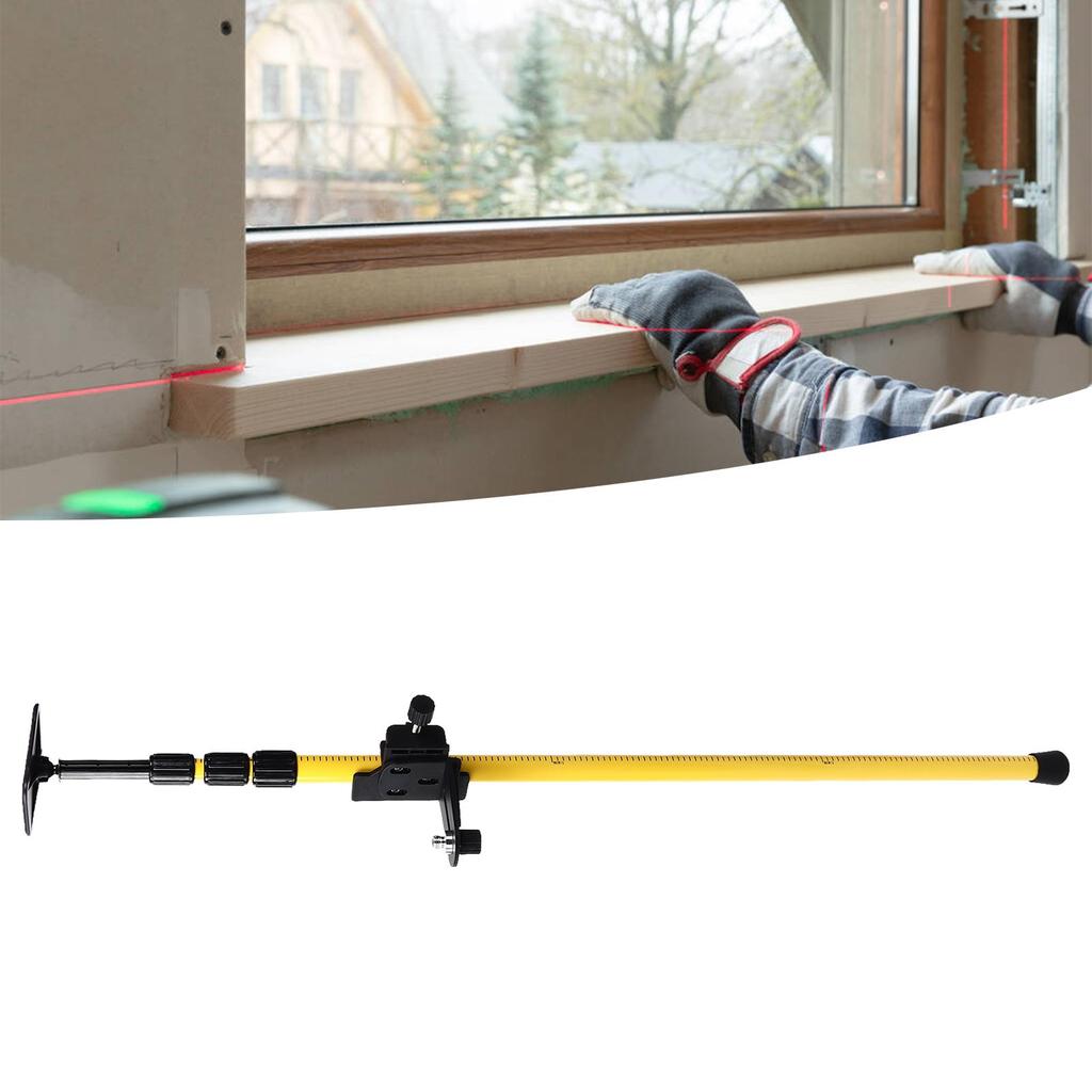 Retractable Surveying Rod with Case, 110.2in