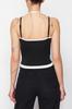 Women's Fashion Black and White Contrast Strappy Knitted Undershirt