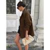 Vintage Women Loose Suede Jackets 2024 Fashion Ladies Oversize Brown Faux Leather Outfit for Female HighStreet Chic Clothes Cute