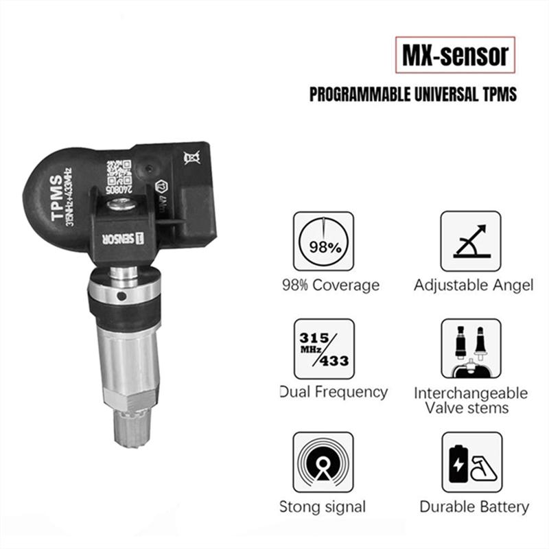 Ac29-3шт Программируемый датчик MX для инструмента Autel TS408 TS508 ITS600 315 МГц + 433 МГц 2 в 1 Универсальный датчик давления в шинах TPMS