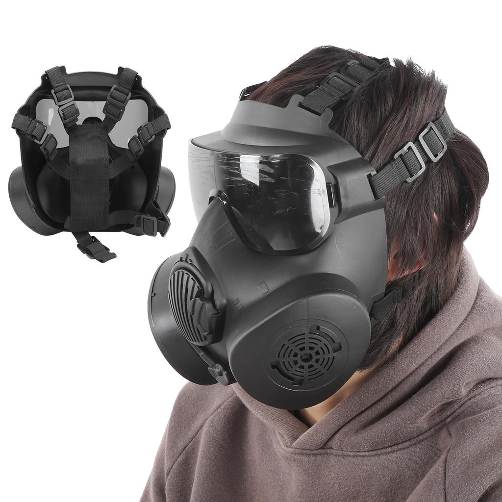 Полнолицевой щиток с двойным вентилятором, дышащий защитный экран для косплея, игровое оборудование для улицы