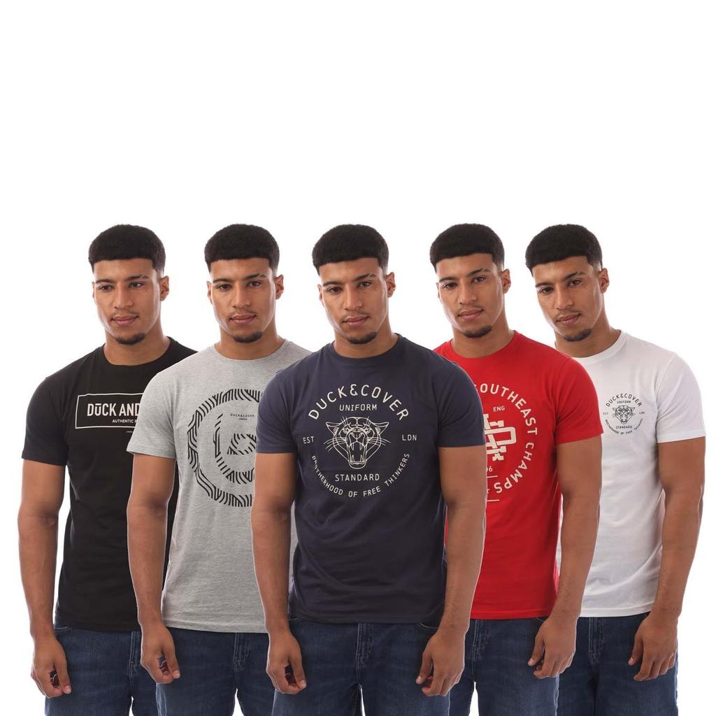 Duck and Cover Mens Belvadier T-Shirt (Pack of 5)
