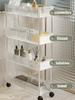 Acrylic Clear Trolley Rack Movable Rolling Utility Cart Narrow Gap Storage Rack with Wheels Bathroom Removable Shelf 2/3/4 Layer