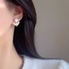 Серьги-подвески из серебра 925 пробы с кристаллами в форме лепестков для женщин, корейские украшения, модные, новые, роскошные, пусеты с жемчугом, подарок