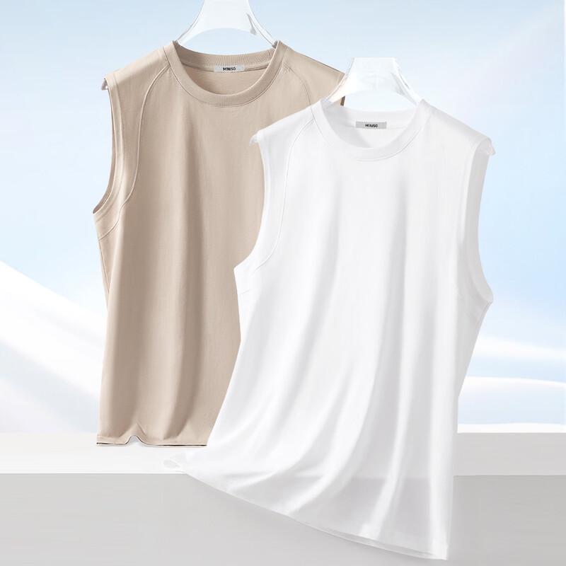 MINISO Мужская майка из чистого хлопка без рукавов