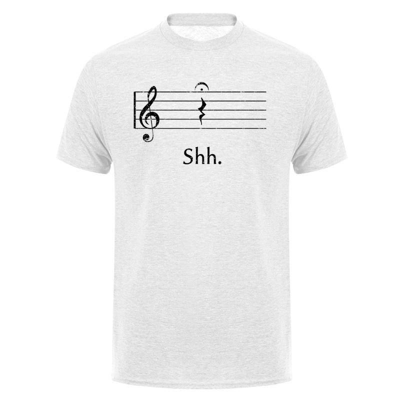 Shh Quarter Rest Fermata Funny Music Graphic Tshirts Musician Teacher Band Lover Cotton Tshirt Tops Da465