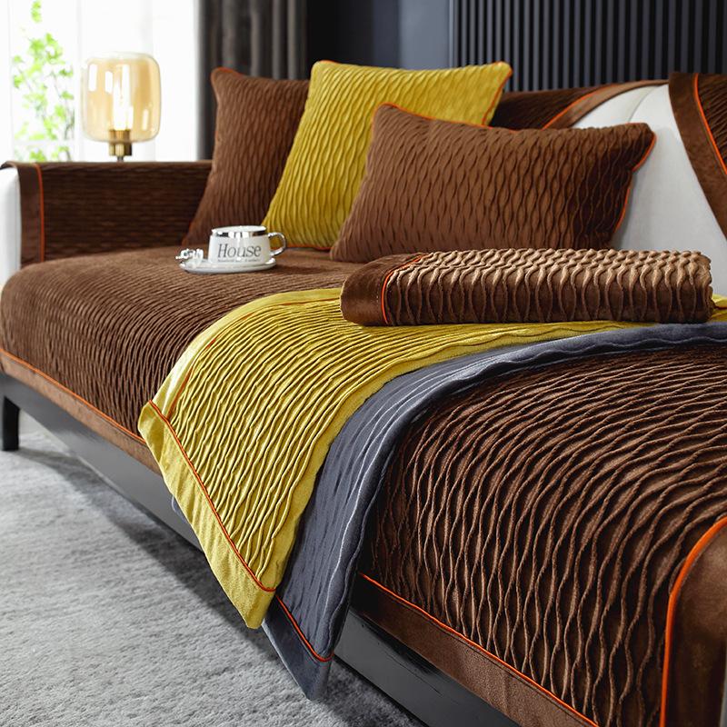 Сплошной цвет, высококачественный чехол для диванной подушки, тканевое полотенце, нескользящее, простой, современный, приятный для кожи, четырехсезонный, универсальный спинка