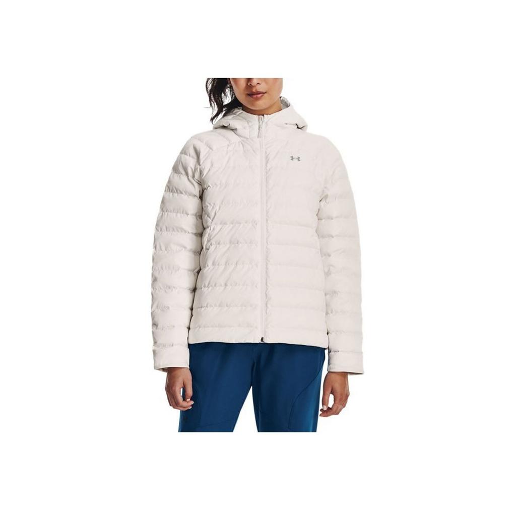 Under Armour Короткая тренировочная куртка Storm Solid Color с капюшоном, женские куртки белого цвета 1372648-112