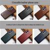 Compatible Honor Play Phone Case: Cowhide Crocodile Pattern, Genuine Leather, Half-Cover for Play 40, 30Plus, and 20Pro Models.