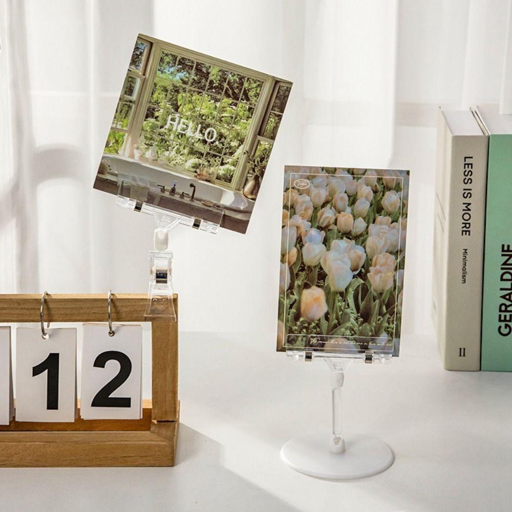 Transparent Photo Clip Holder Multi-size Postcard Holder Creative Price Tag Rack School Office