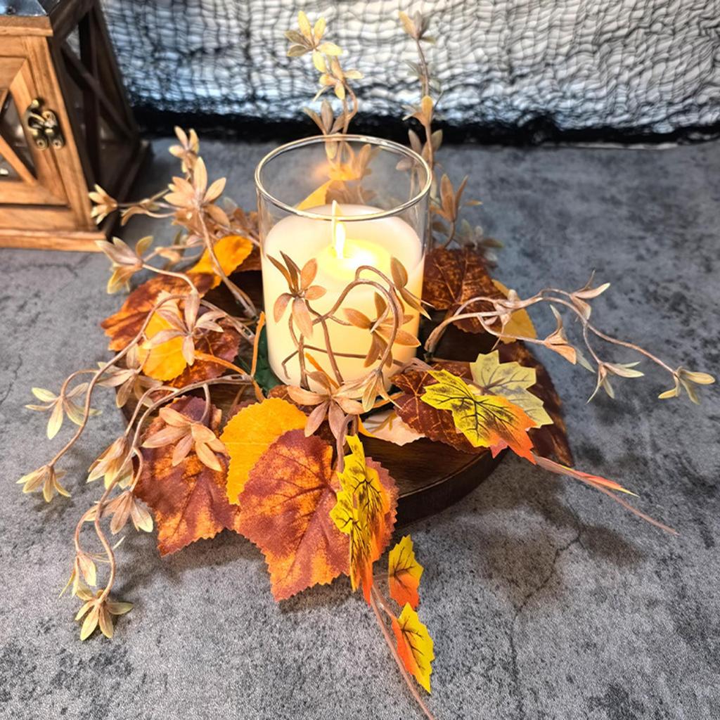 Fall Wreath 25cm Festival Table Decorative Harvest Thanksgiving Decor