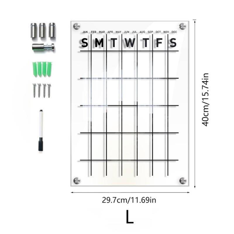 Weekly Planner Acrylic Board Clear Daily Record Board Wall Mounted To Do List Whiteboard Weekly Working Cooking Record Board