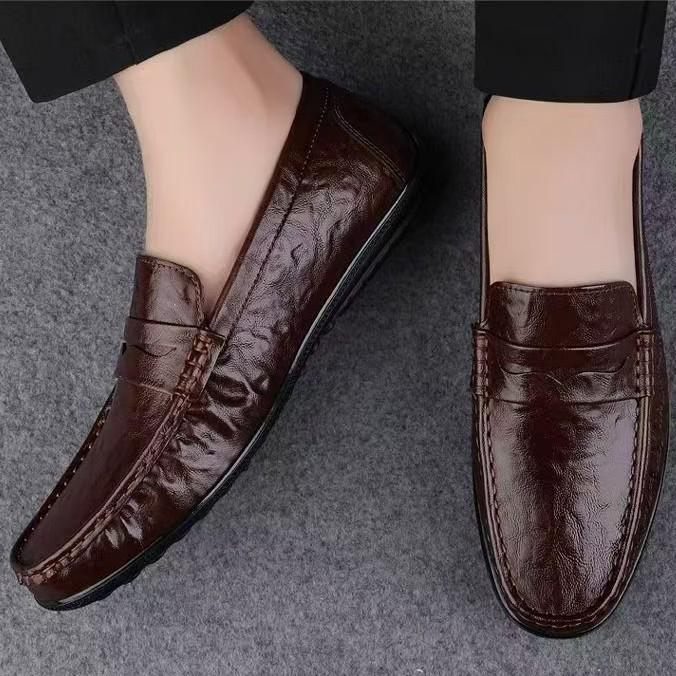 Летние мужские лоферы в британском стиле, повседневные, кожаные - Легкие, модные, слипоны